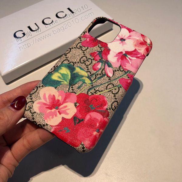 Gucci手機殼 Gucci手機套 熱賣款古馳GUCCI天竺葵手機殼 蘋果手機後套  mmk1042